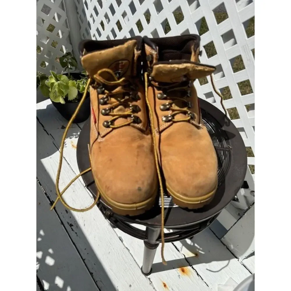 Herman Survivors Waterproof Mens 6 1/2 M Beige Steel Toe Lace Up Work Boots